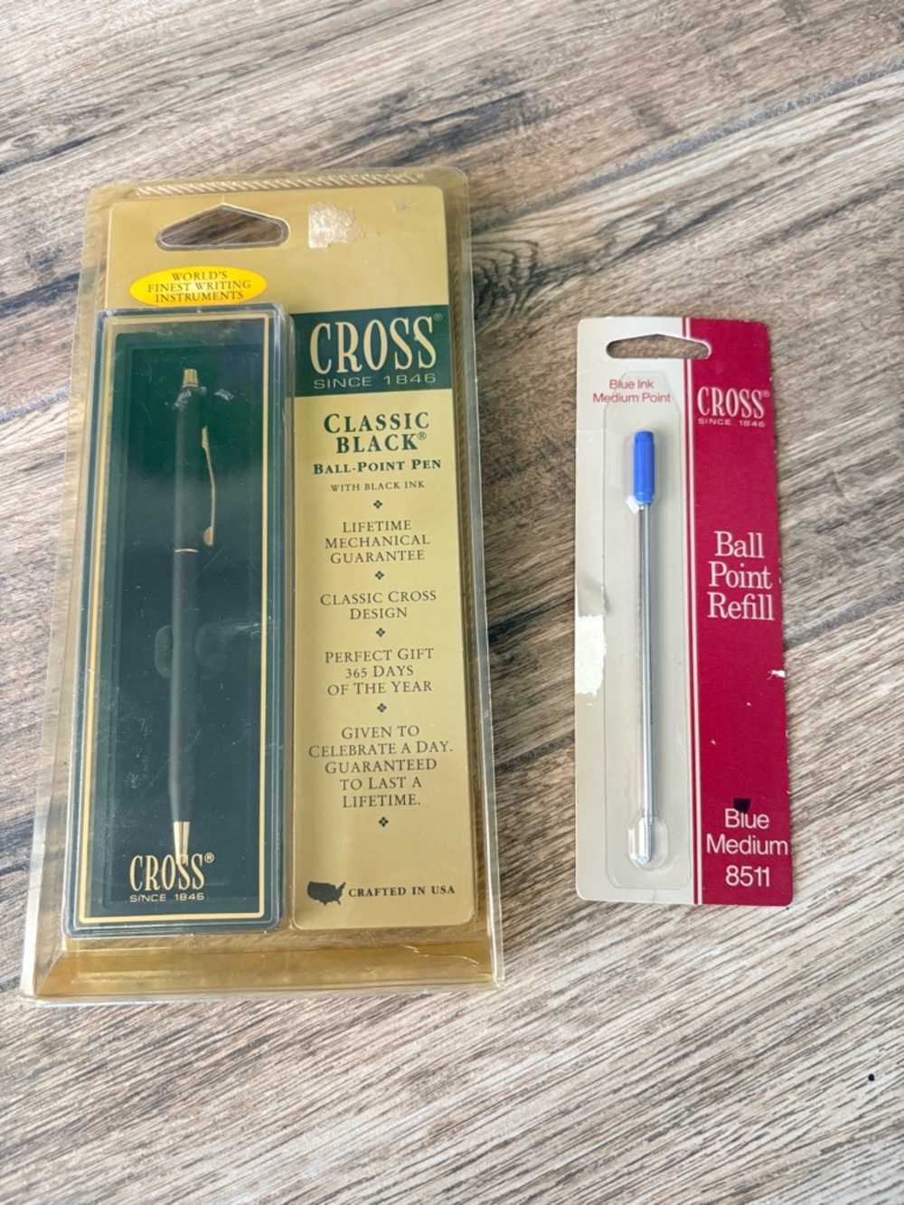 NWT Cross Classic Black Ballpoint Pen with box & Blue refill